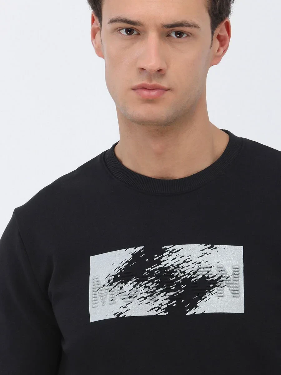 Black Crew Neck Sweatshirt - 4