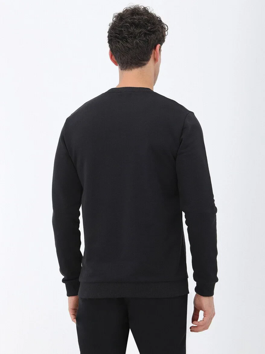 Black Crew Neck Sweatshirt - 5