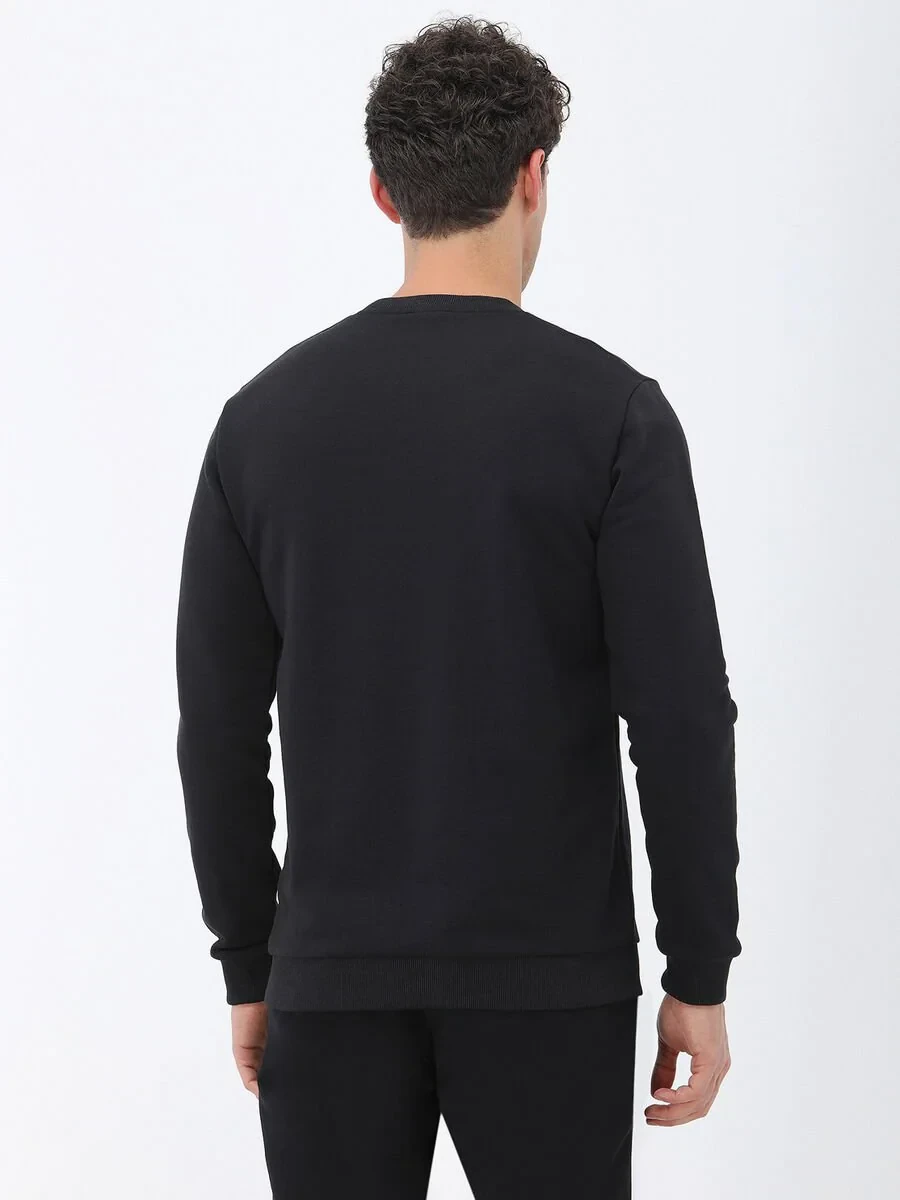 Black Crew Neck Sweatshirt - 5