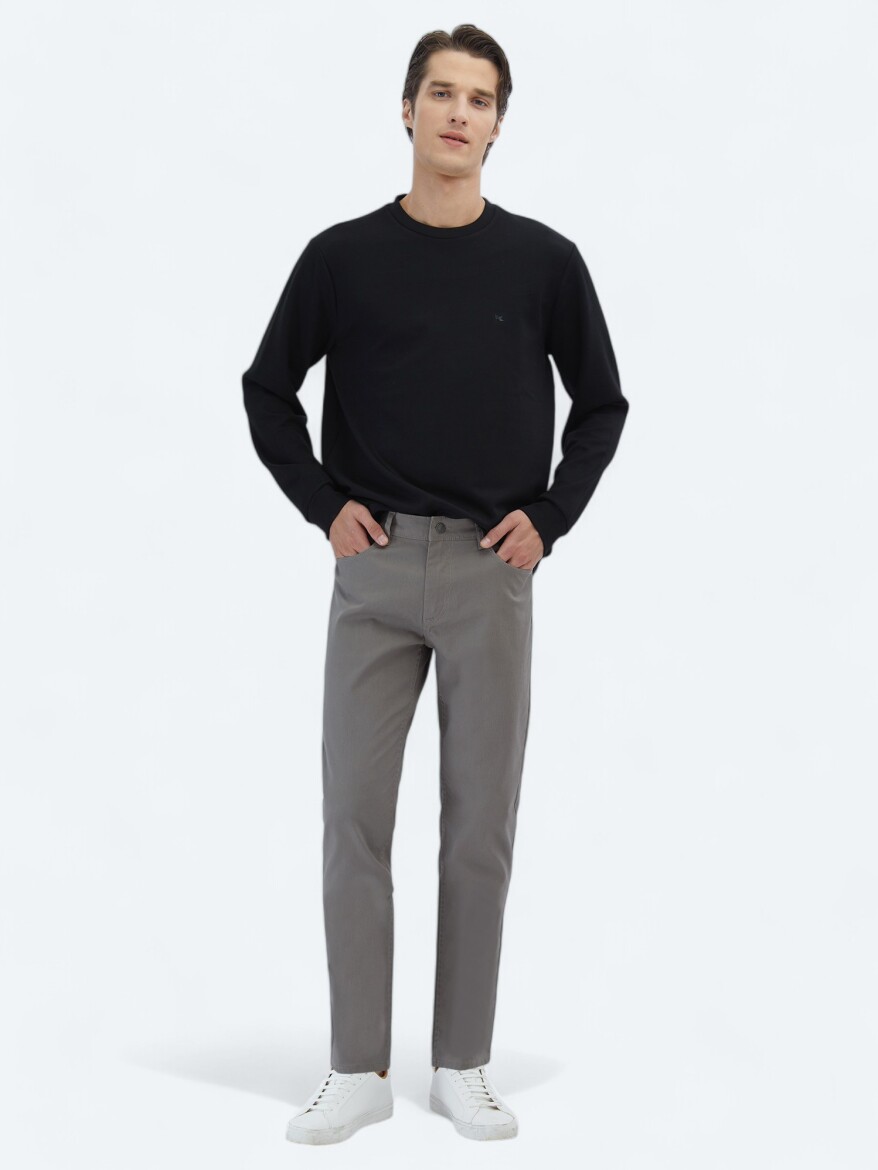 Black Crew Neck Sweatshirt - 2