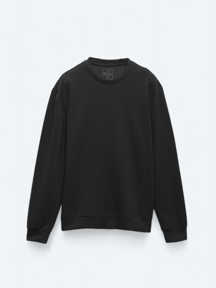 Black Crew Neck Sweatshirt - 6