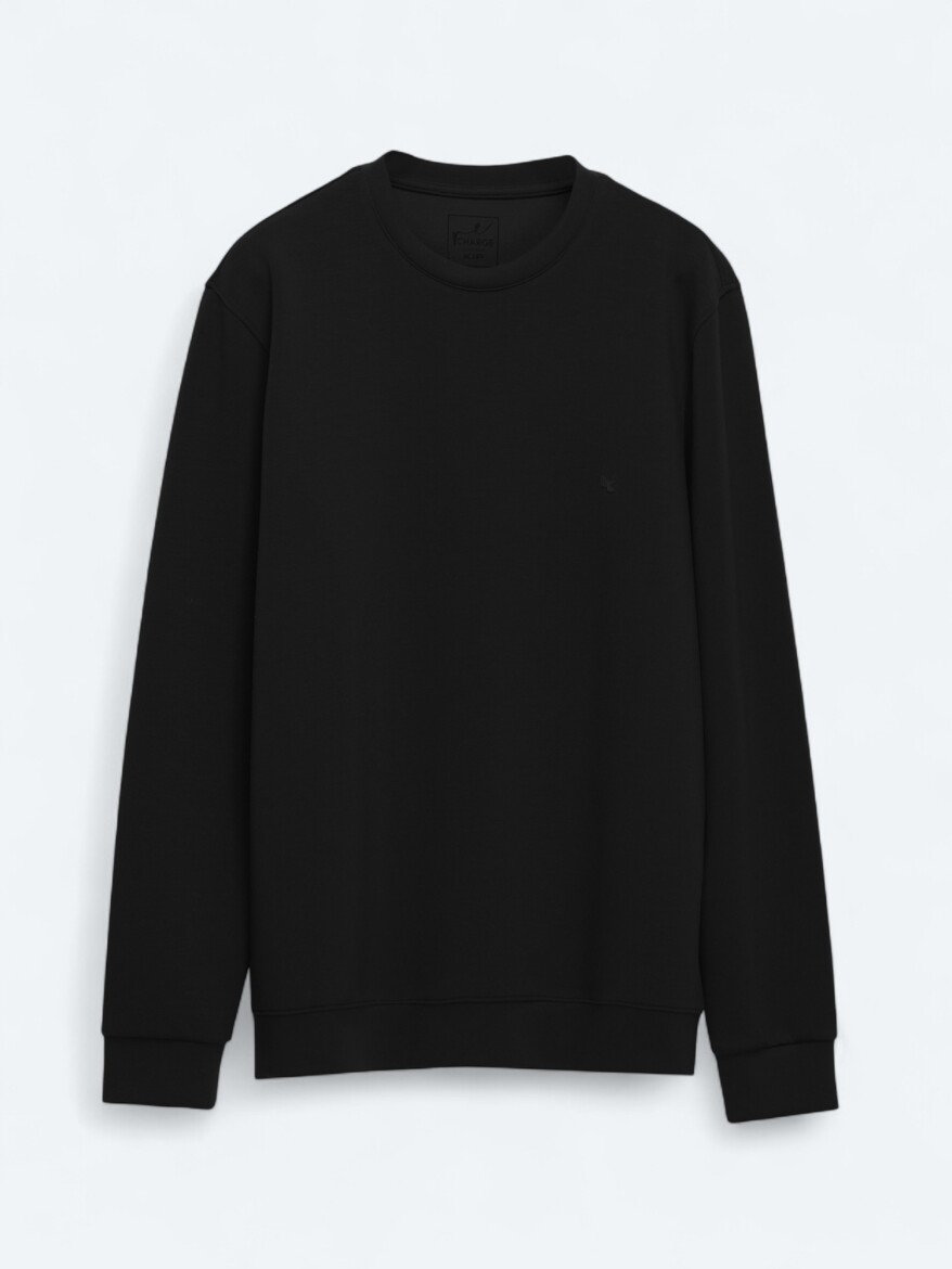 Black Crew Neck Sweatshirt - 7