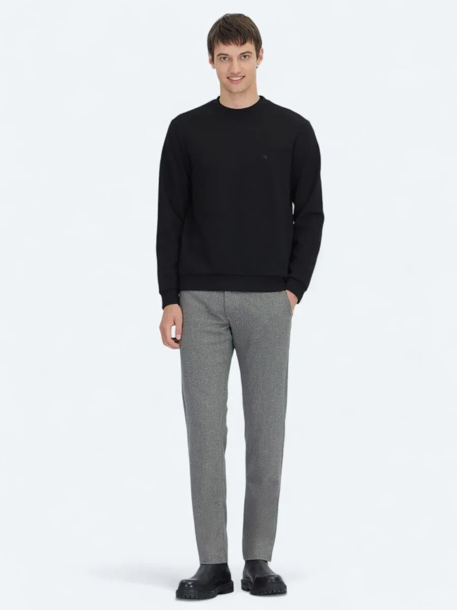 Black Crew Neck Sweatshirt - 2