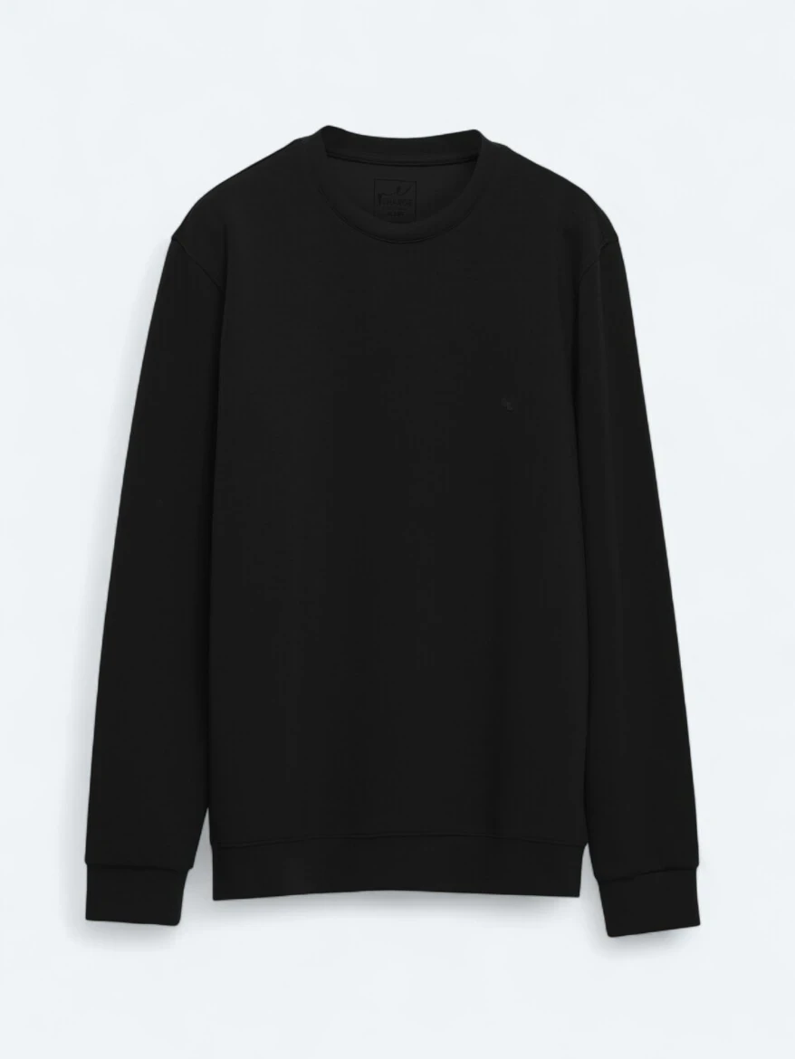 Black Crew Neck Sweatshirt - 7