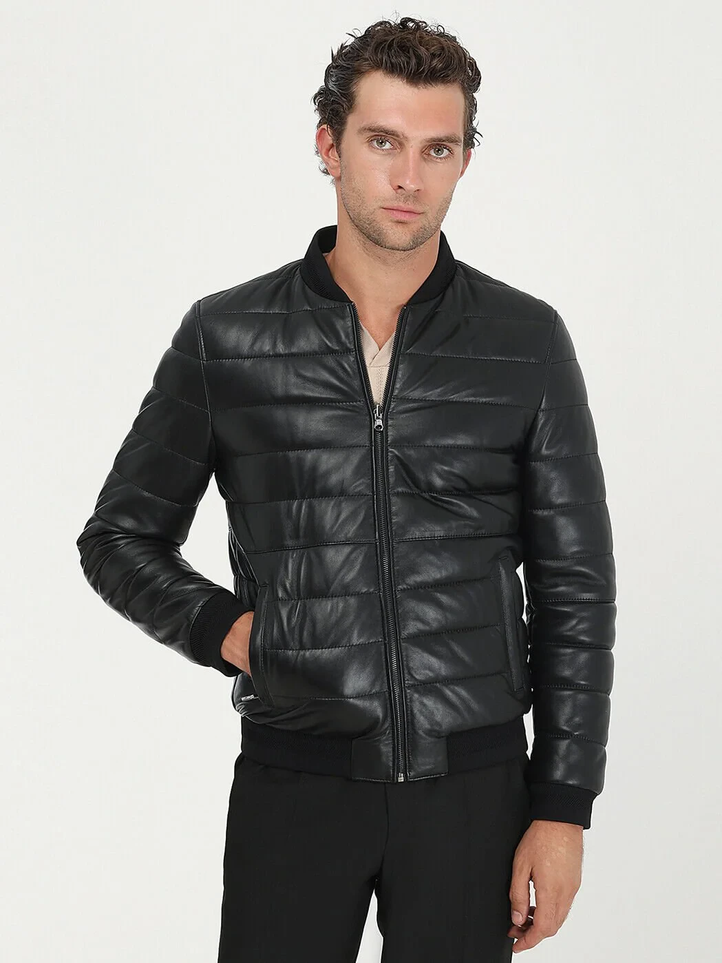 Black Double-Sided Leather Leather Coat - 2