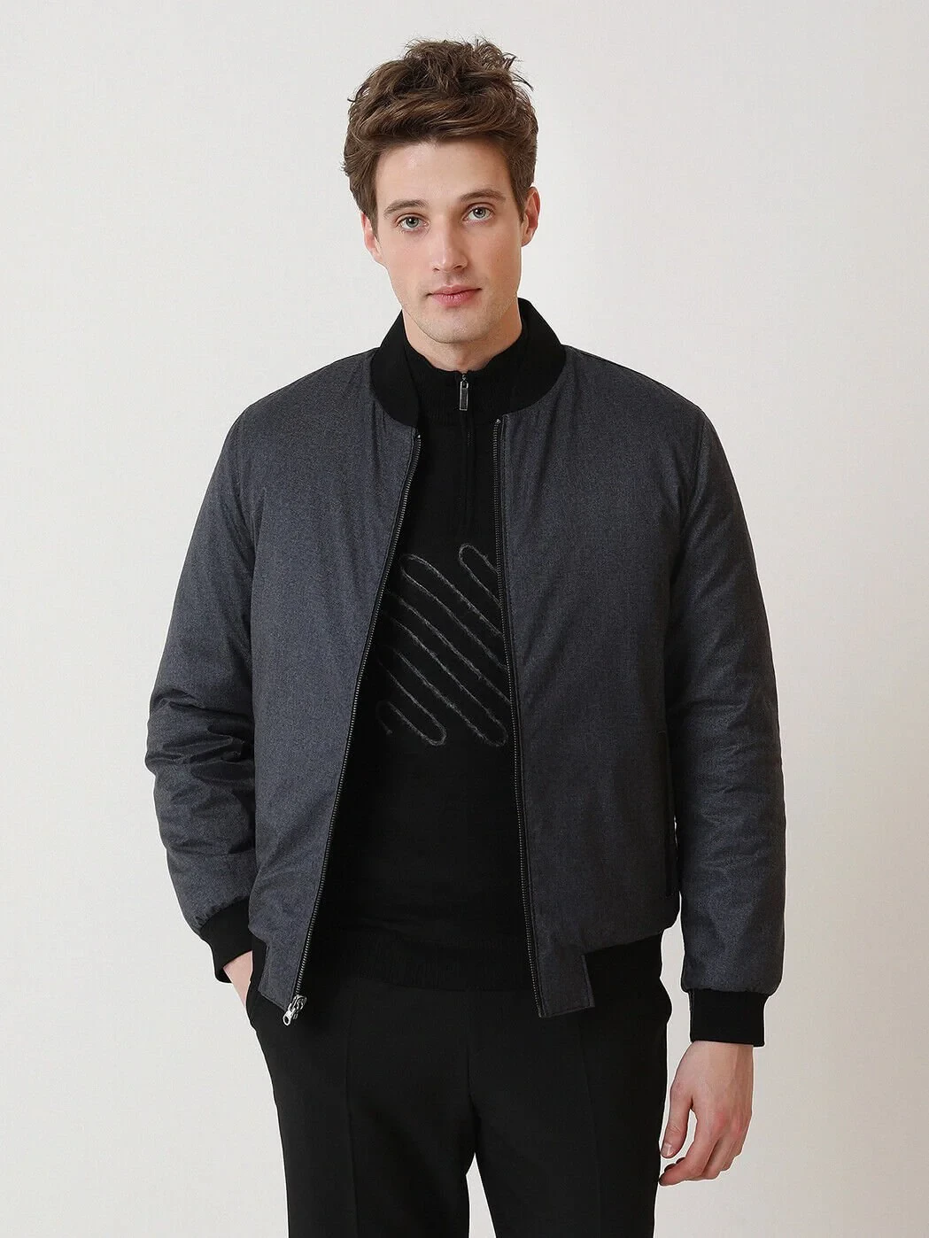 Black Double-Sided Leather Leather Coat - 3