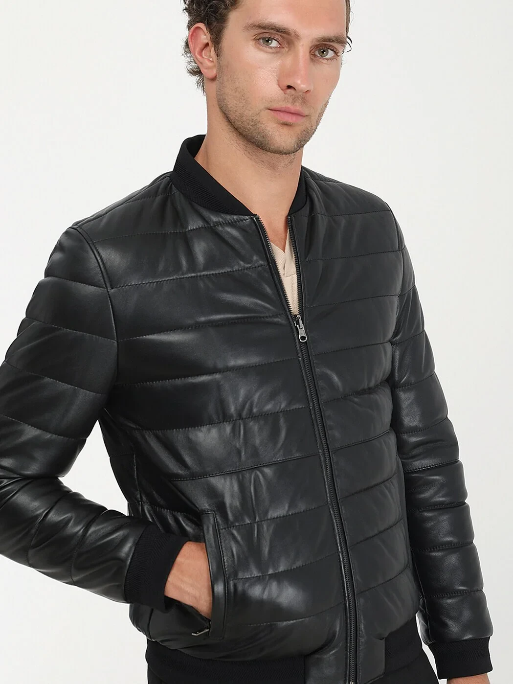 Black Double-Sided Leather Leather Coat - 4