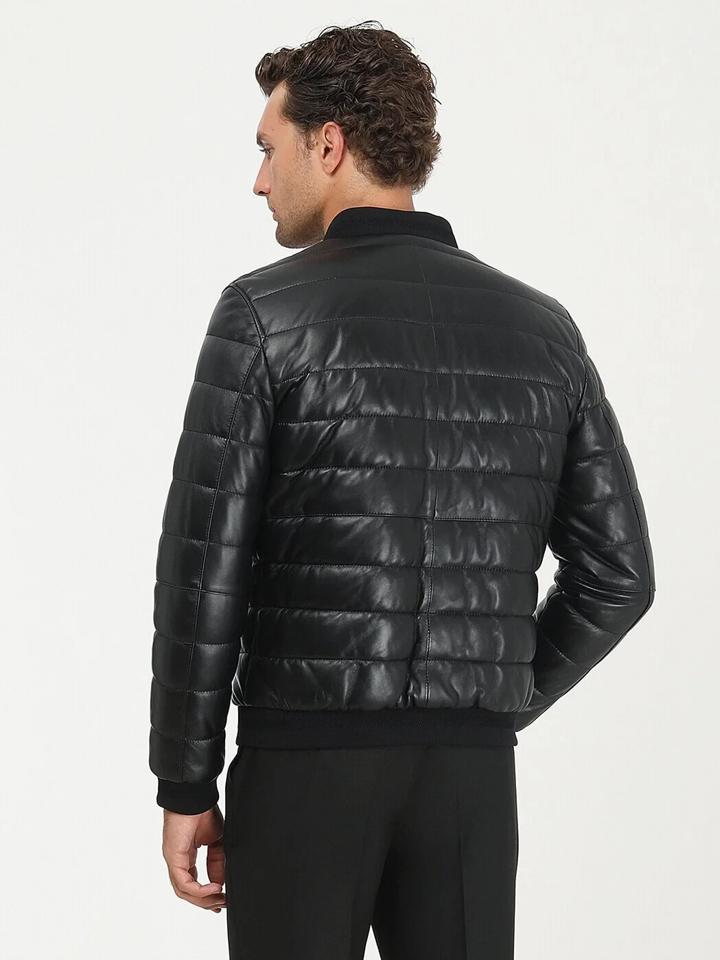 Black Double-Sided Leather Leather Coat - 8