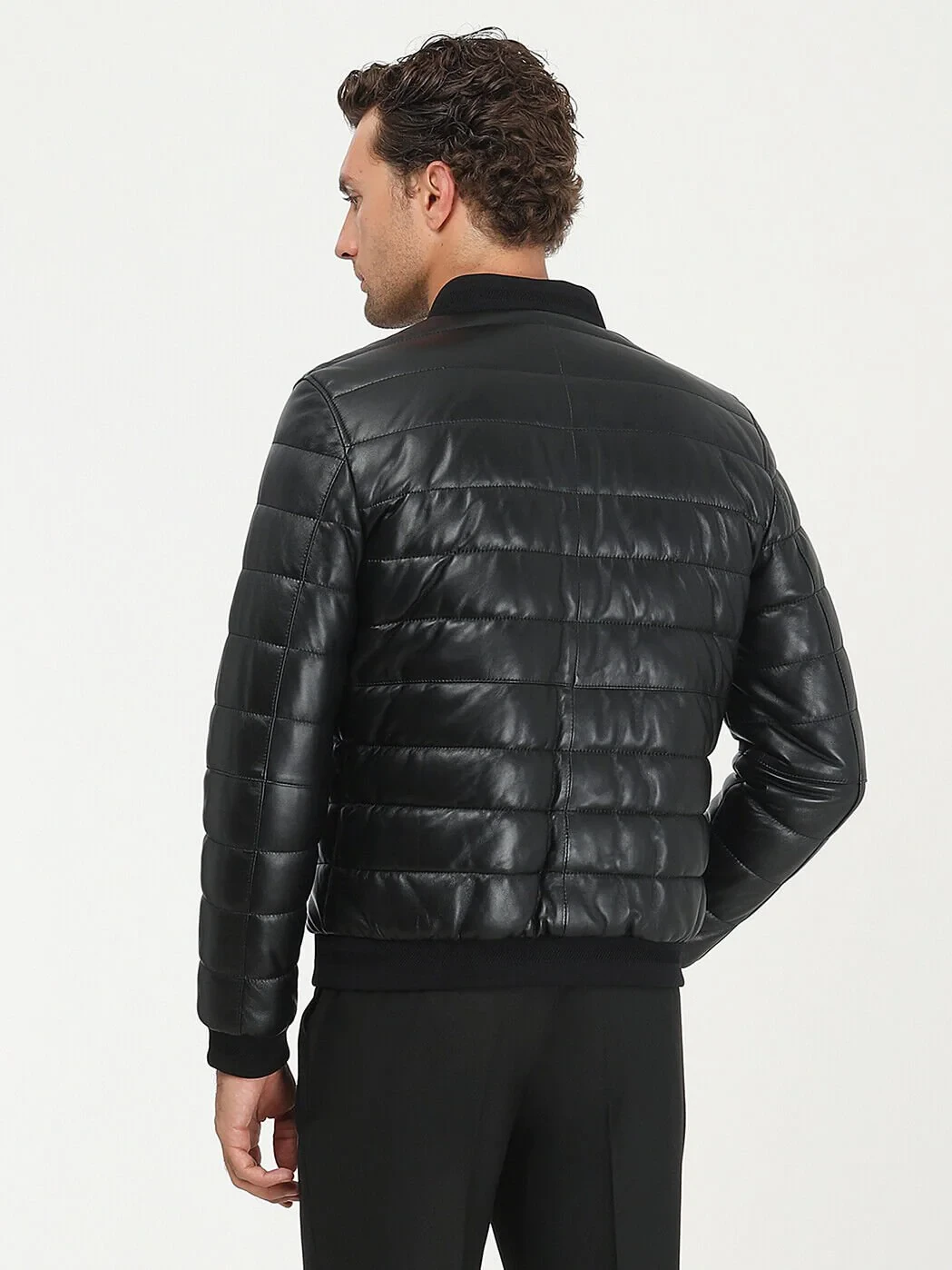 Black Double-Sided Leather Leather Coat - 8