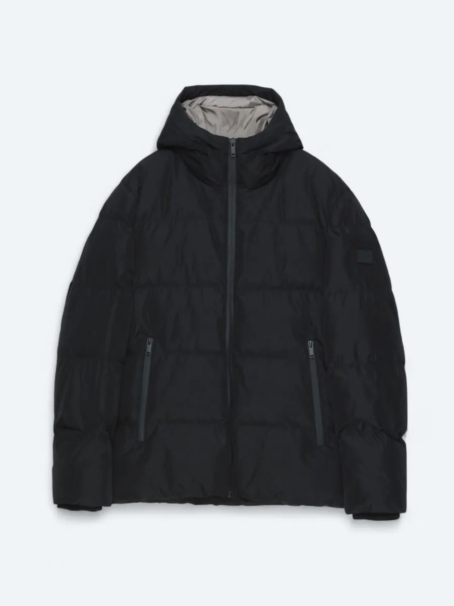 Black Hooded Casual Weaving Coat - 6