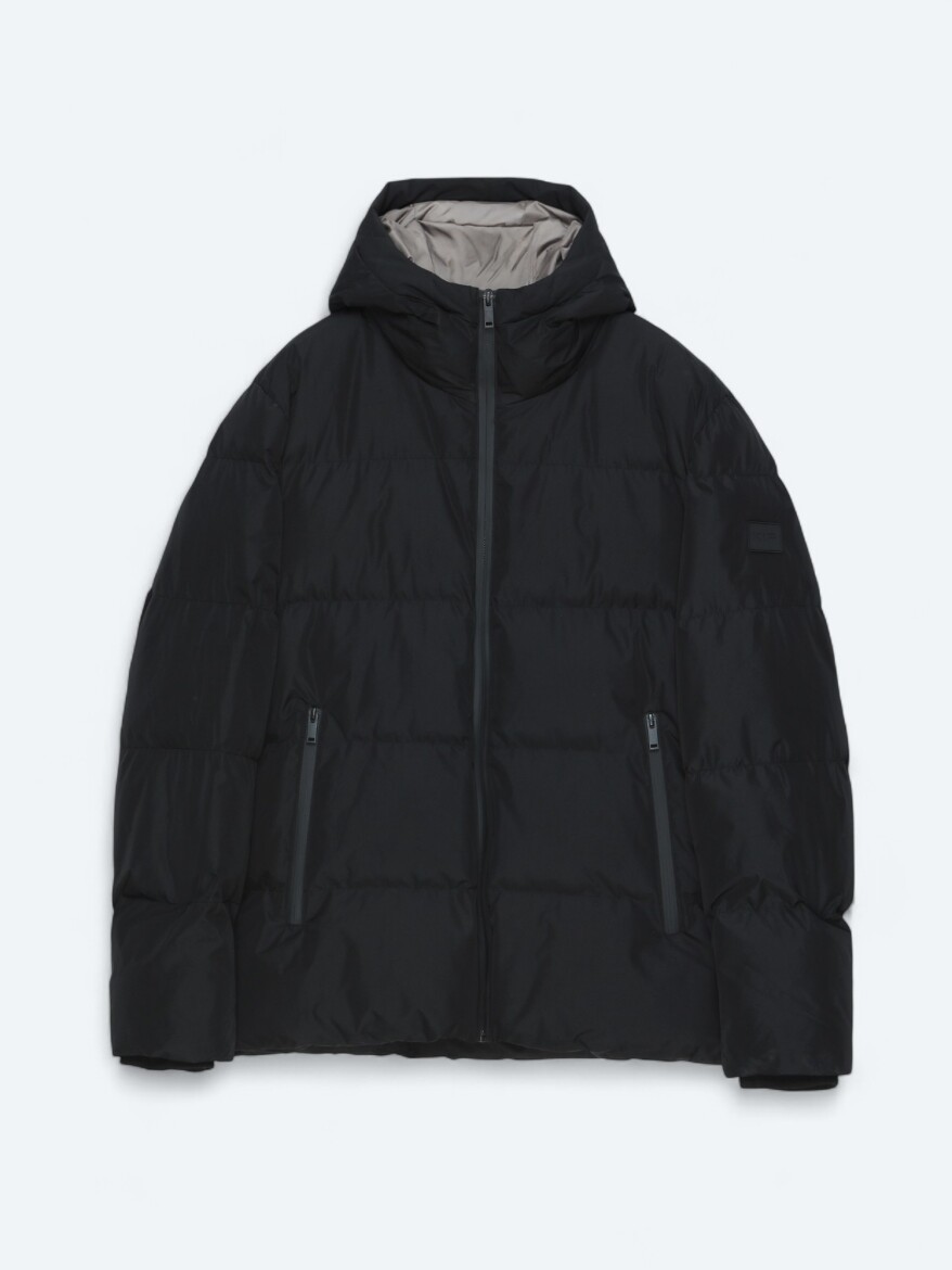 Black Hooded Casual Weaving Coat - 6