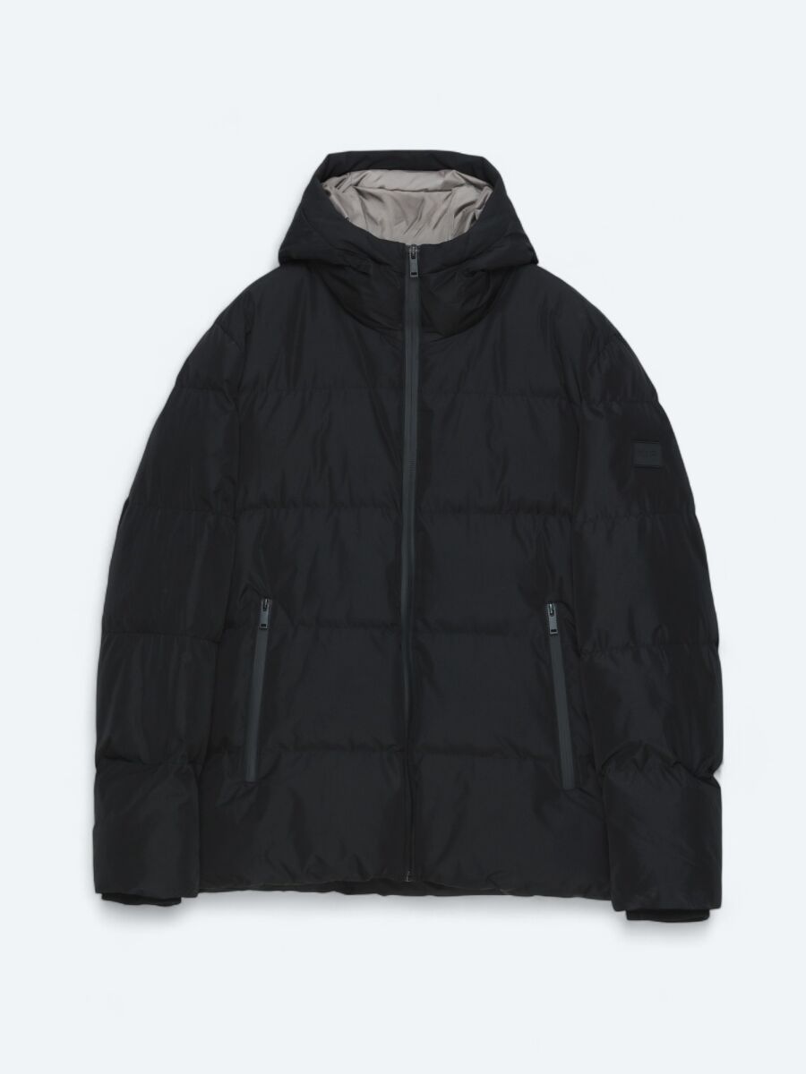 Black Hooded Casual Weaving Coat - 6