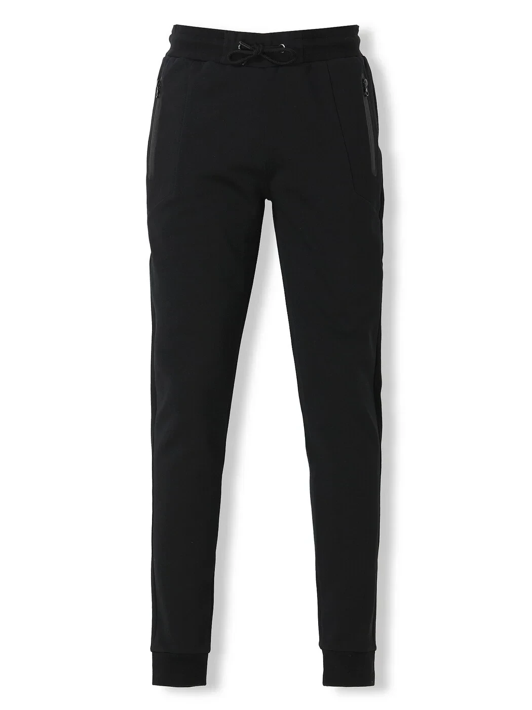 Black Knitting Jogging Fit Casual Trousers - 5