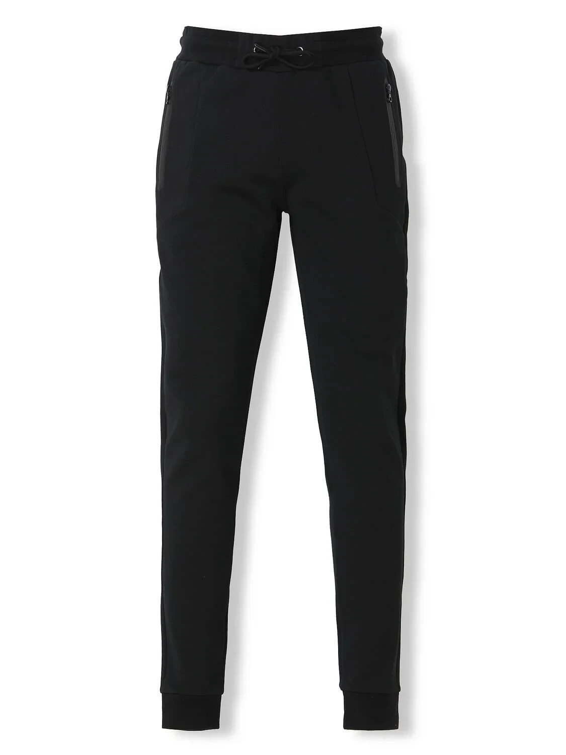 Black Knitting Jogging Fit Casual Trousers - 5