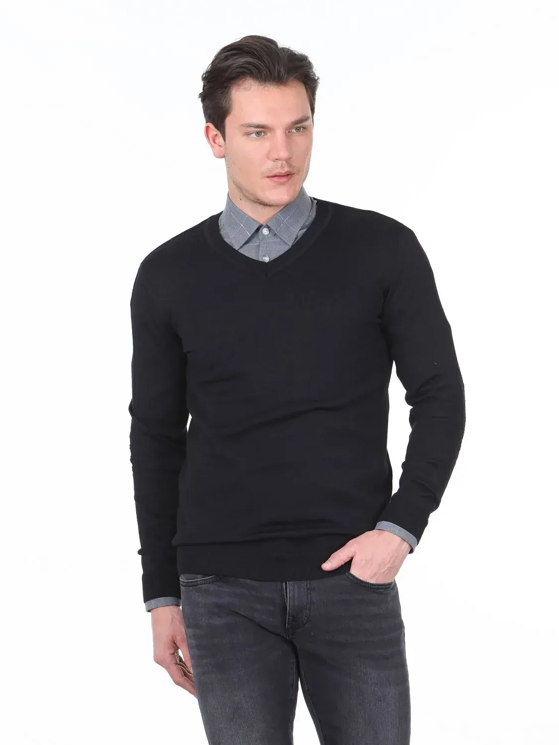 Black Knitwear Sweatshirt - 1