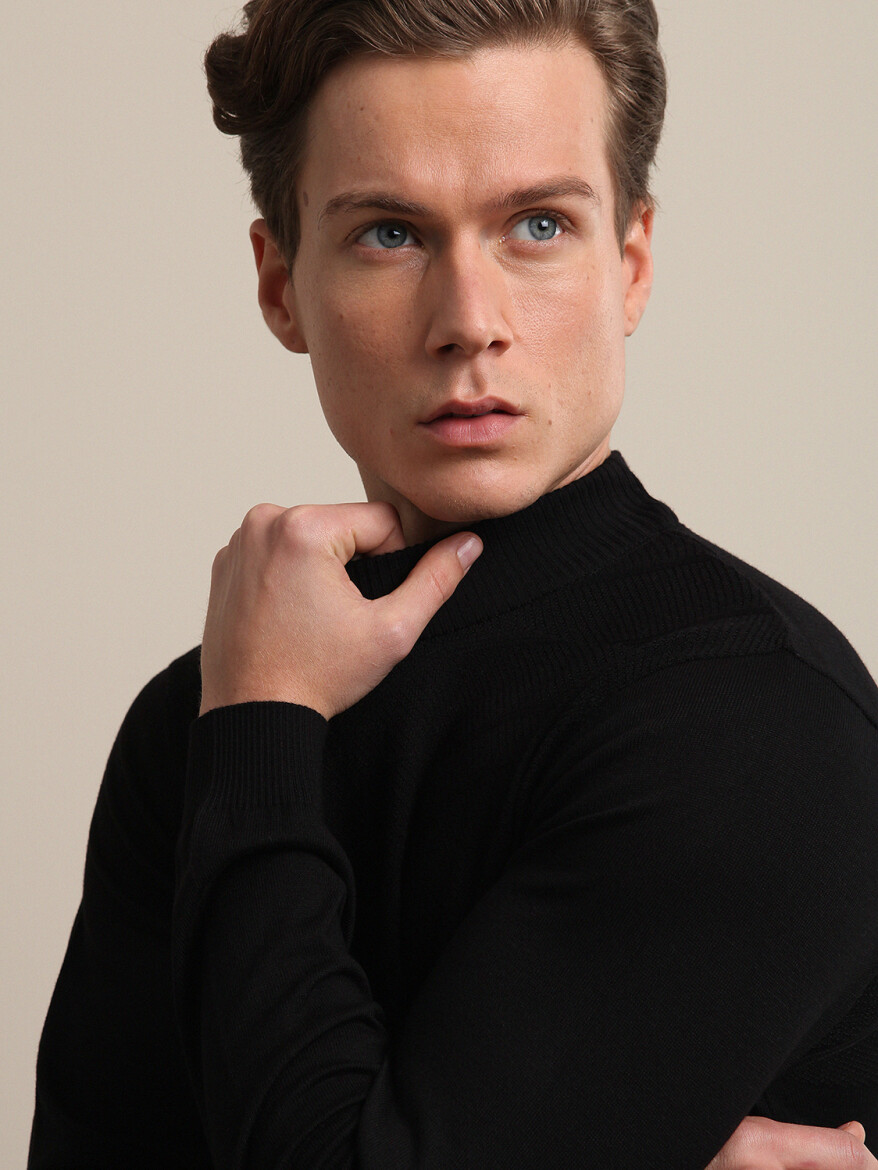 Black Knitwear Sweatshirt - 2