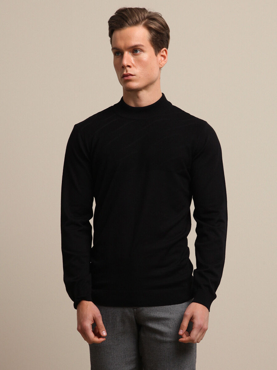 Black Knitwear Sweatshirt - 3