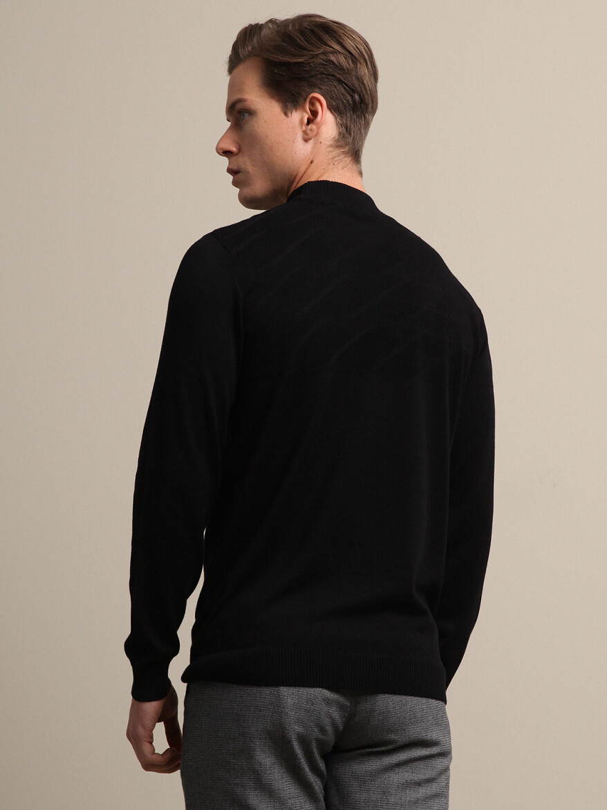 Black Knitwear Sweatshirt - 4