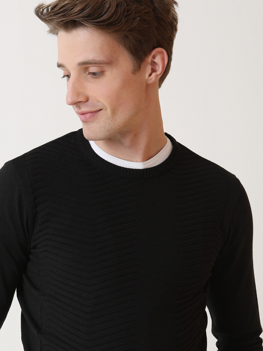 Black Knitwear Sweatshirt - 2