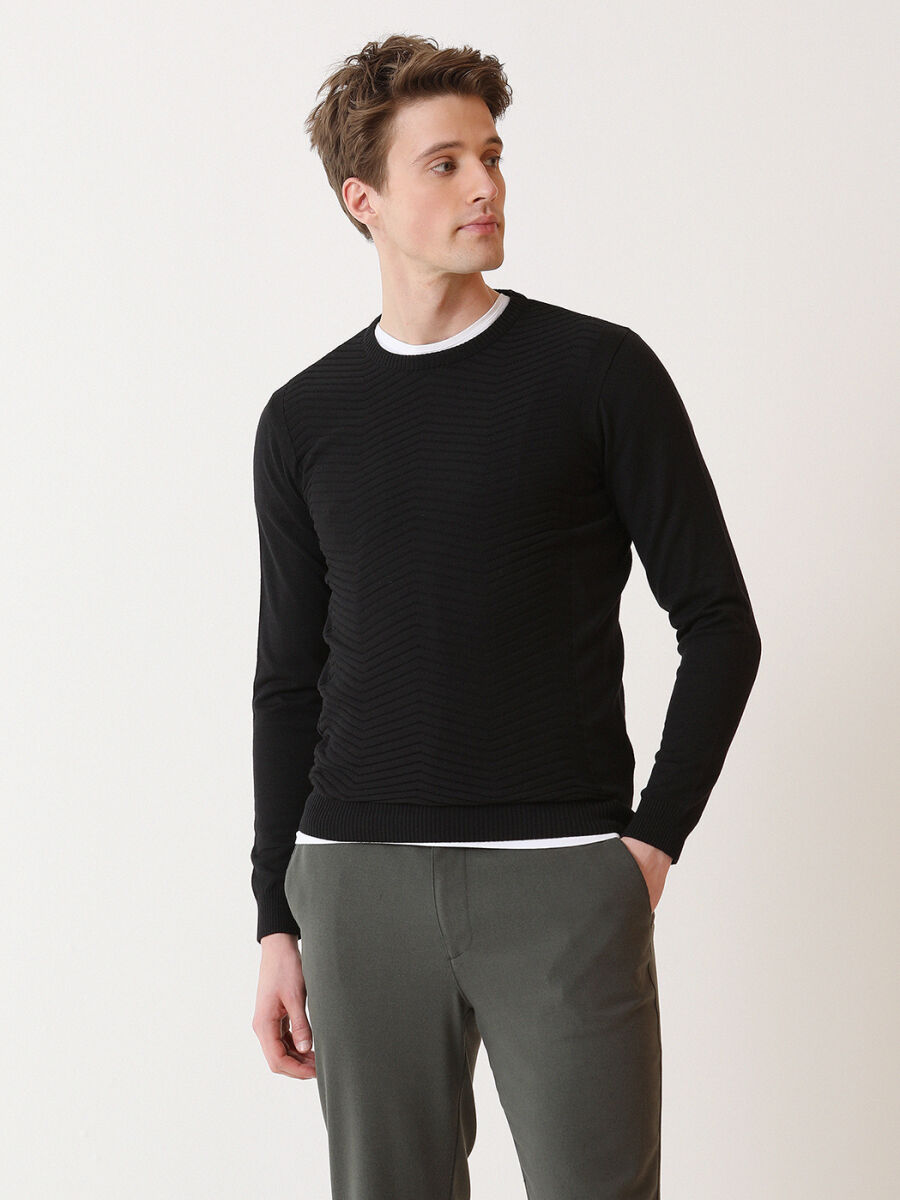 Black Knitwear Sweatshirt - 3