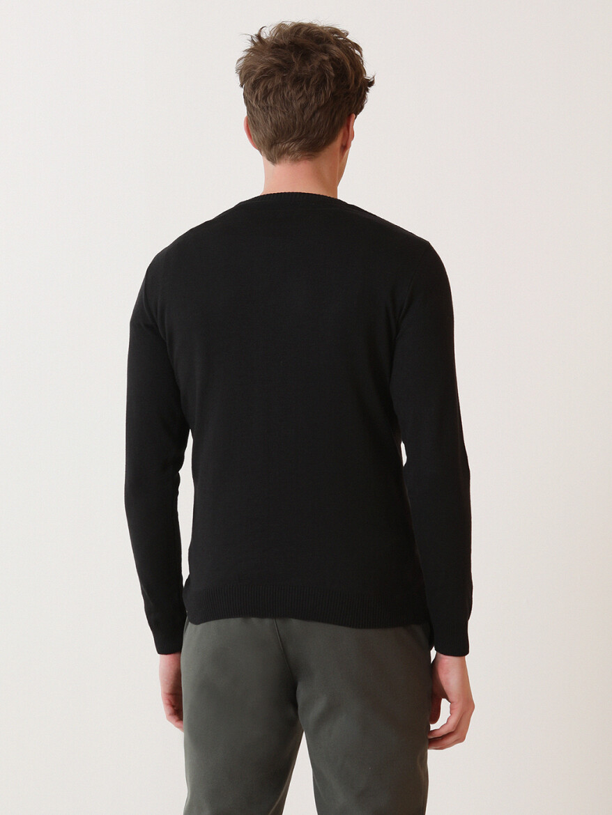 Black Knitwear Sweatshirt - 4