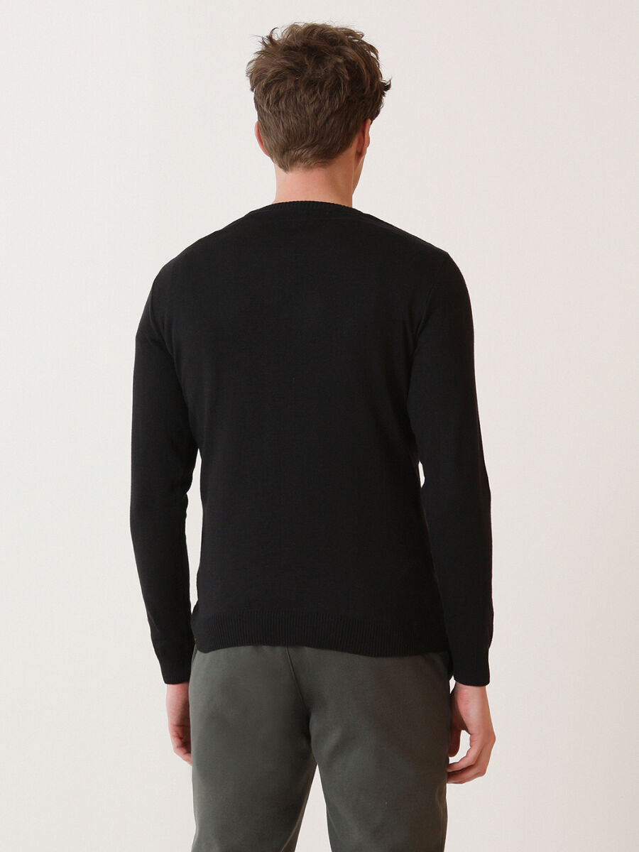 Black Knitwear Sweatshirt - 4