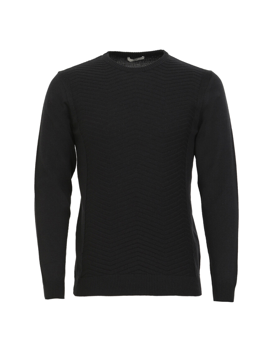Black Knitwear Sweatshirt - 5