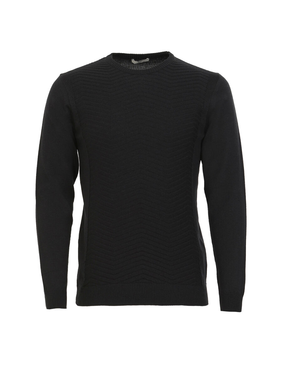 Black Knitwear Sweatshirt - 5