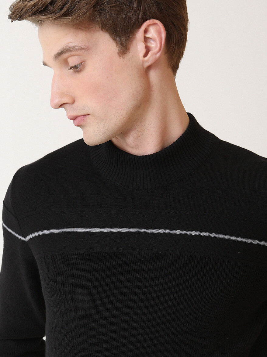 Black Knitwear Sweatshirt - 3