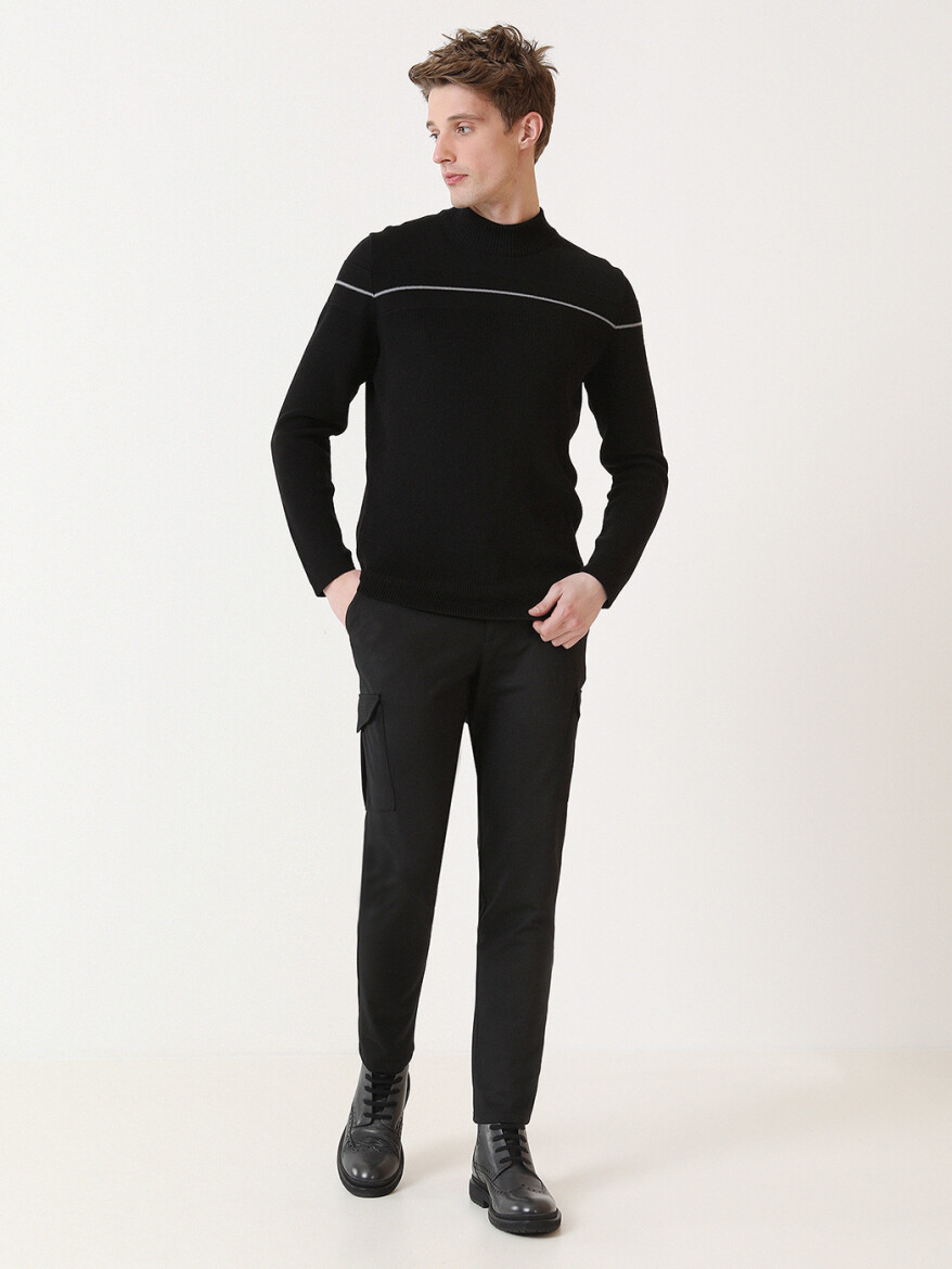 Black Knitwear Sweatshirt - 4