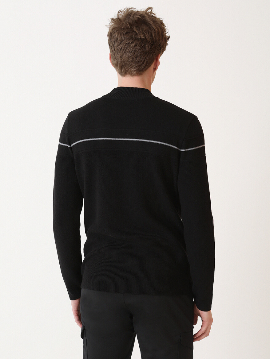 Black Knitwear Sweatshirt - 5