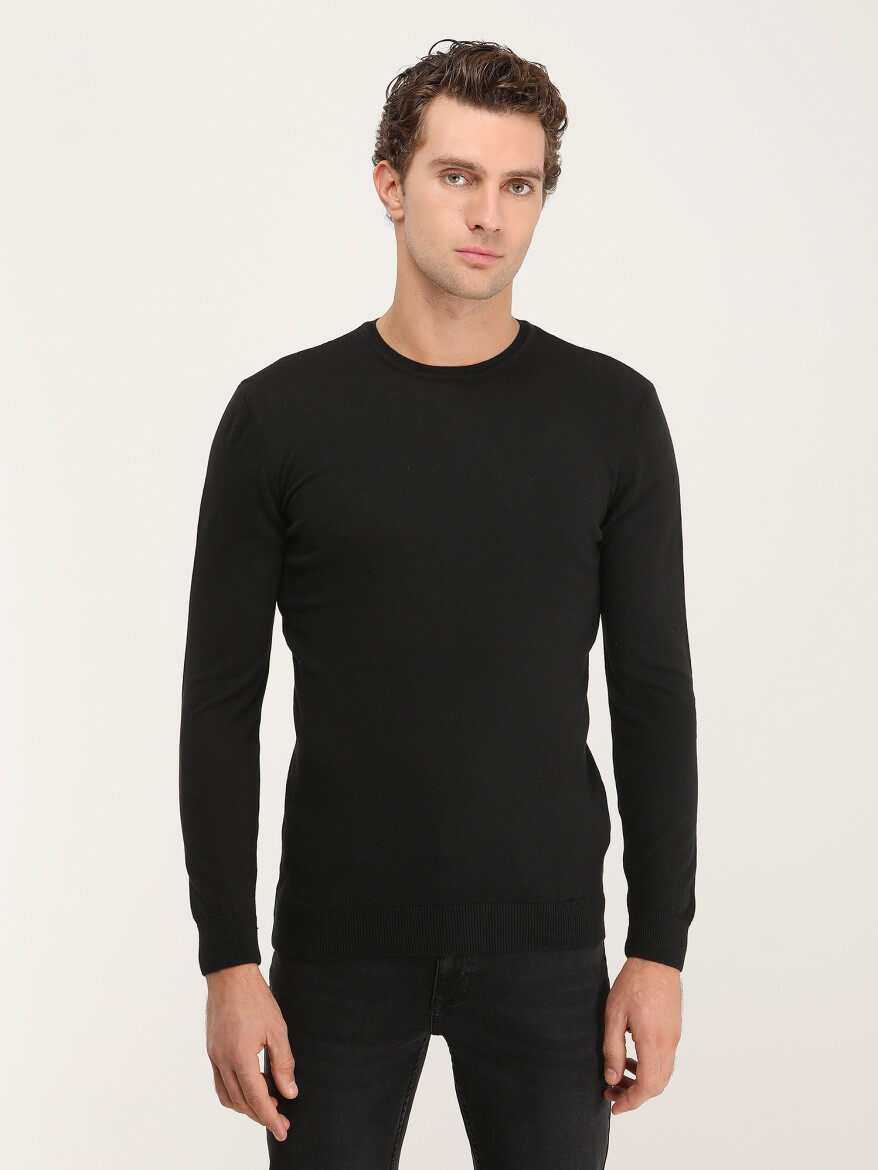 Black Knitwear Sweatshirt - 2