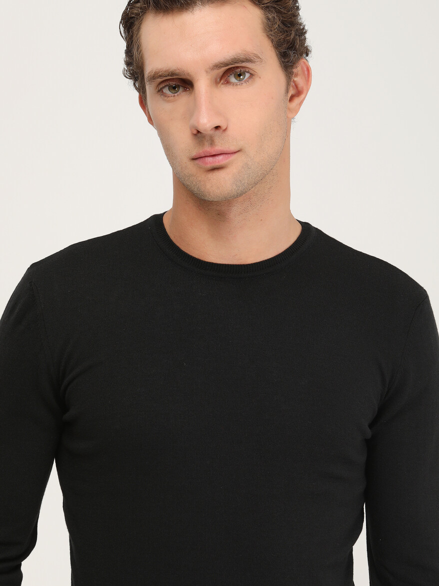 Black Knitwear Sweatshirt - 3