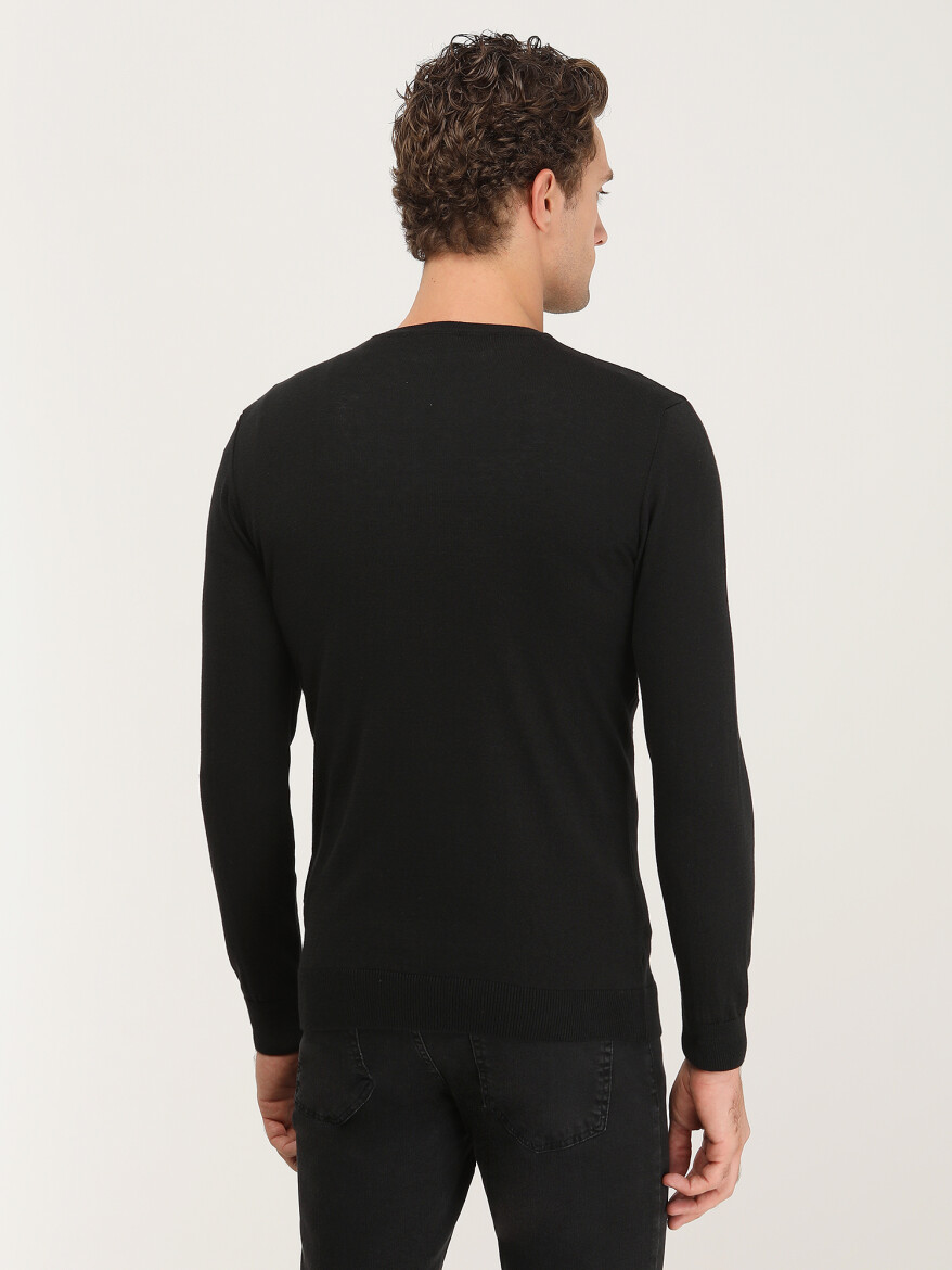 Black Knitwear Sweatshirt - 5