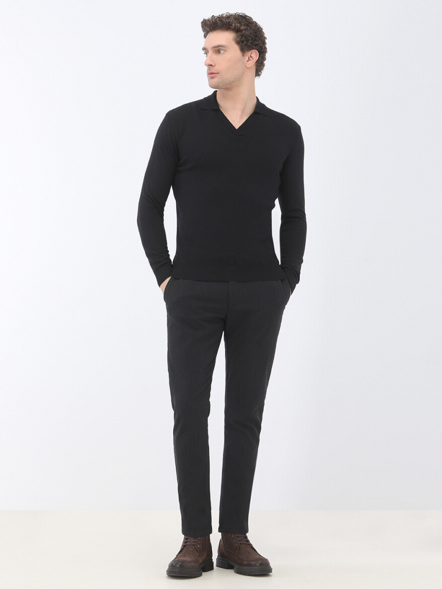 Black Knitwear Sweatshirt - 2