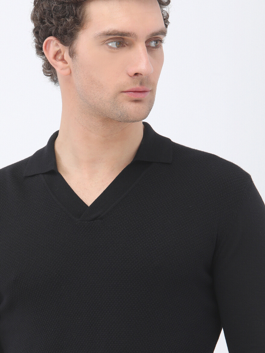 Black Knitwear Sweatshirt - 4