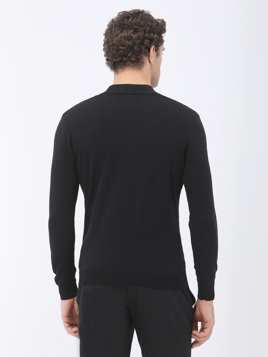 Black Knitwear Sweatshirt - 5
