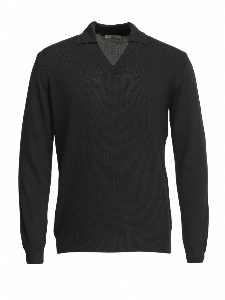 Black Knitwear Sweatshirt - 6