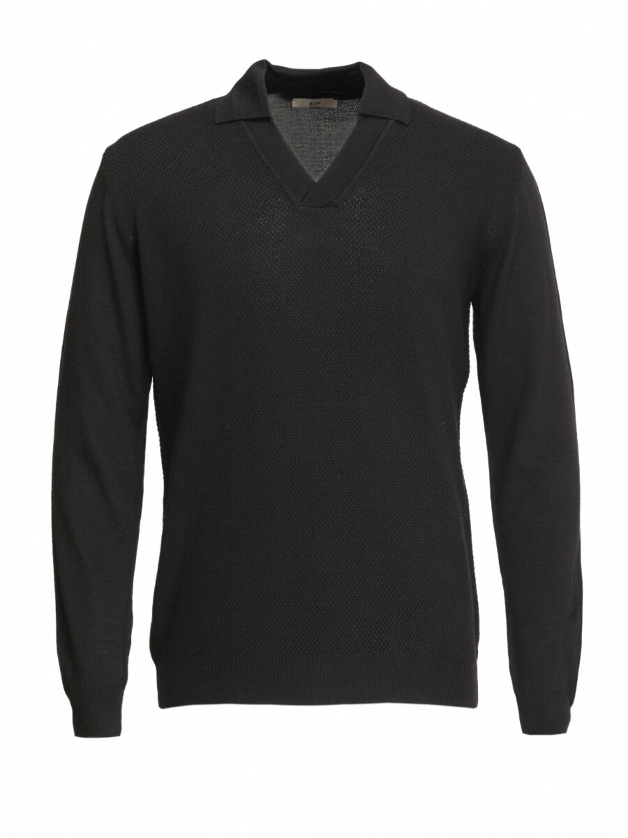 Black Knitwear Sweatshirt - 6