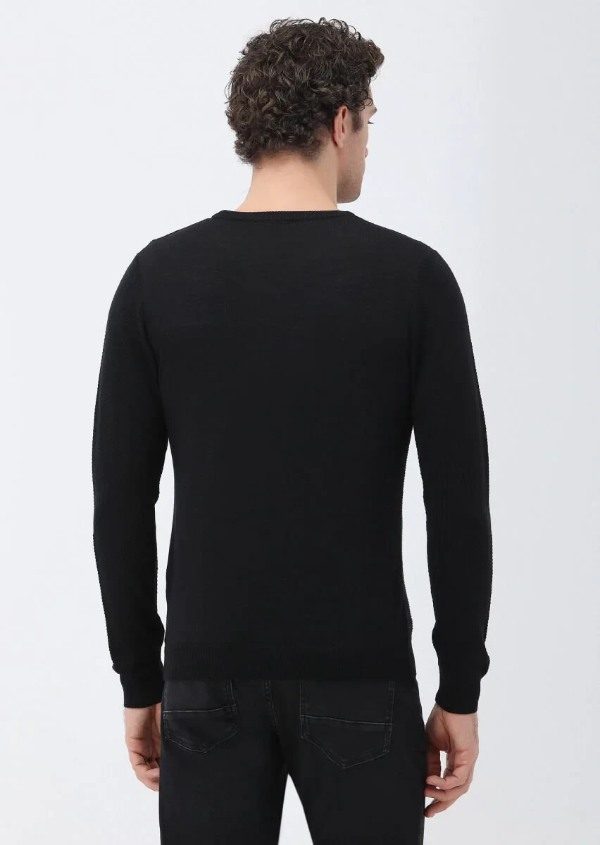 Black Knitwear Sweatshirt - 4