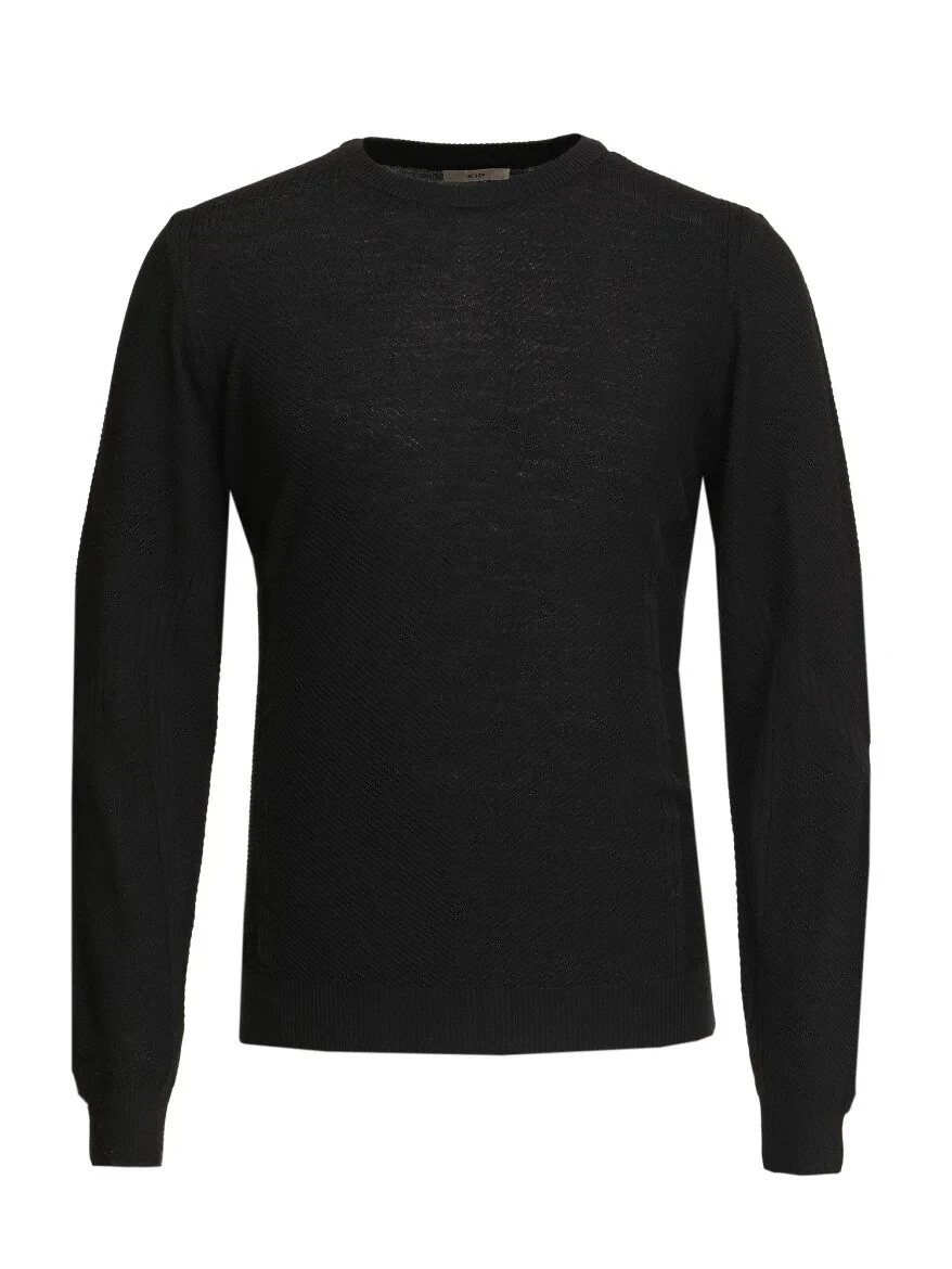 Black Knitwear Sweatshirt - 5