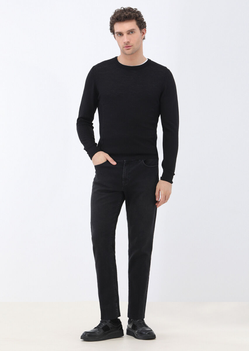 Black Knitwear Sweatshirt - 2