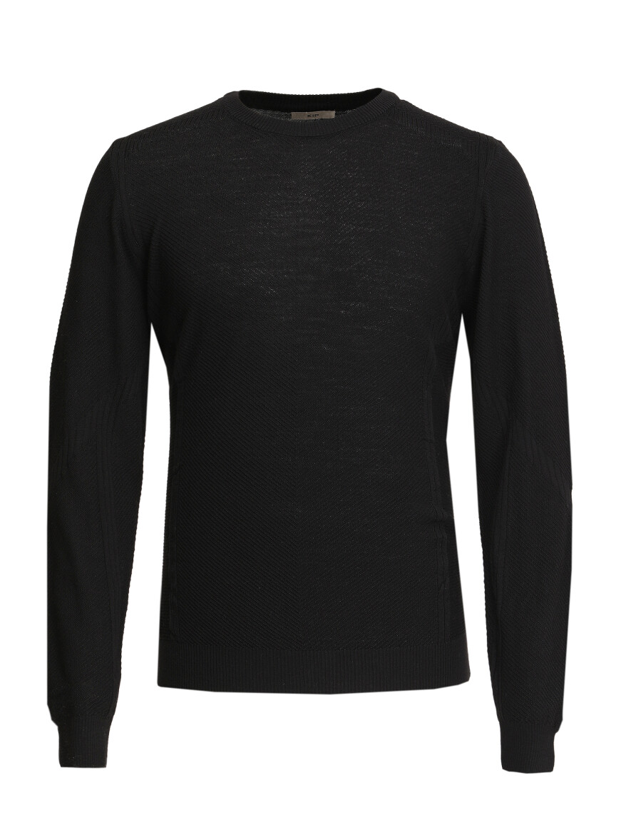 Black Knitwear Sweatshirt - 5