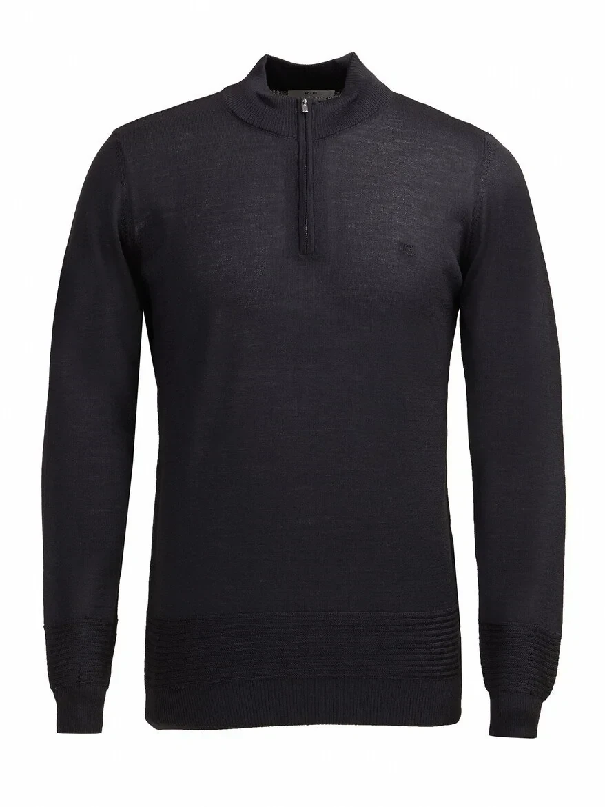 Black Knitwear Sweatshirt - 1