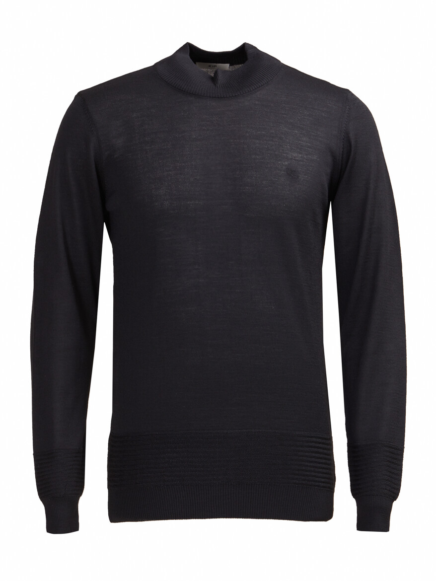 Black Knitwear Sweatshirt - 1