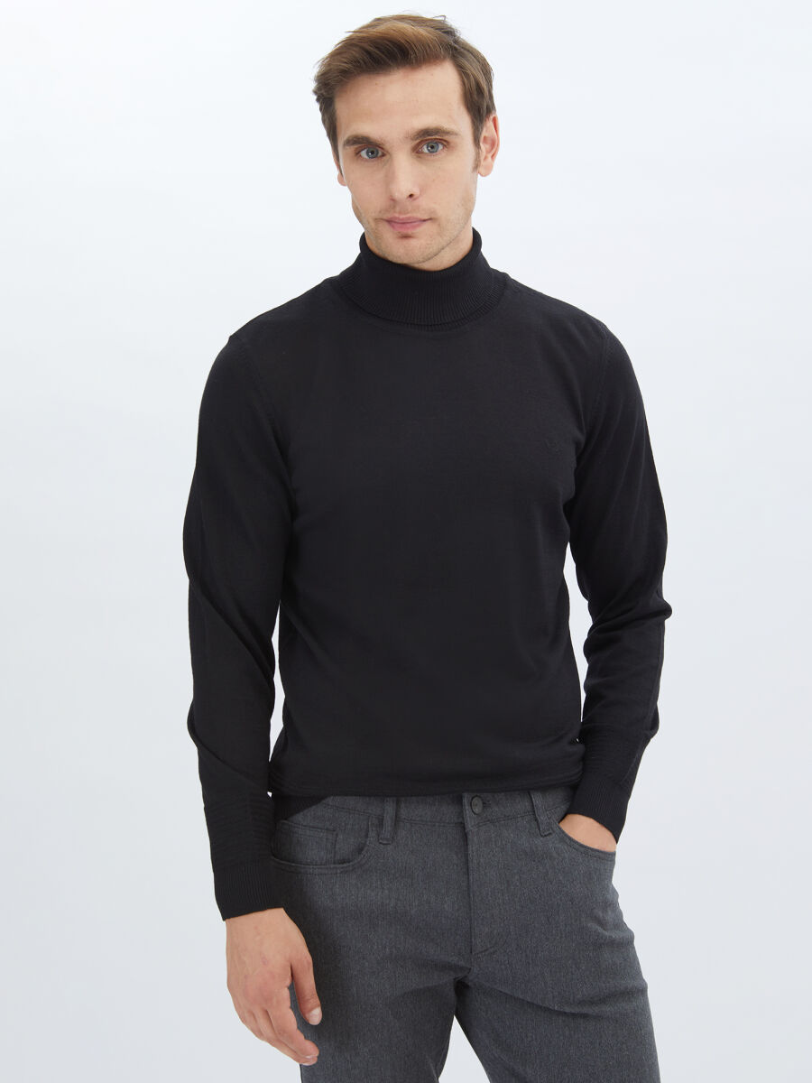 Black Knitwear Sweatshirt - 1