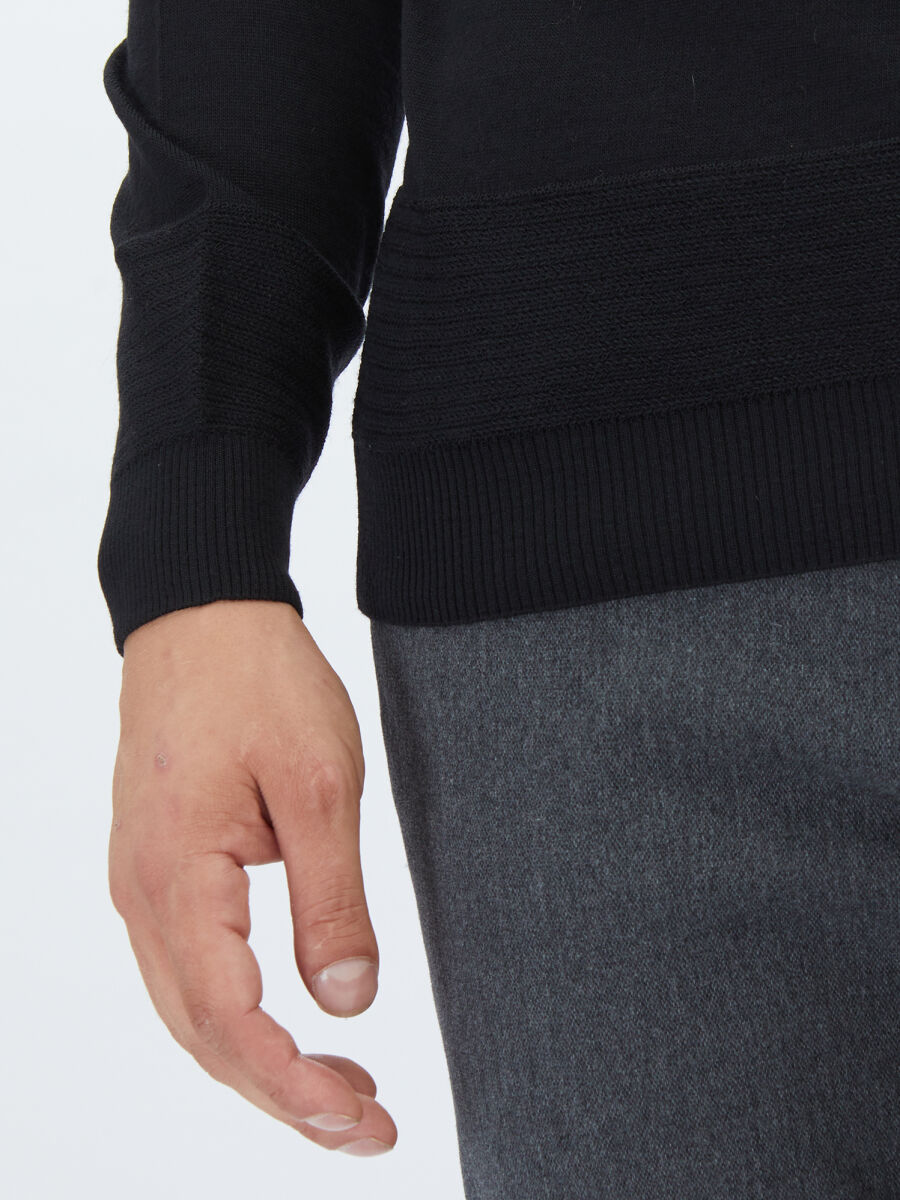 Black Knitwear Sweatshirt - 4