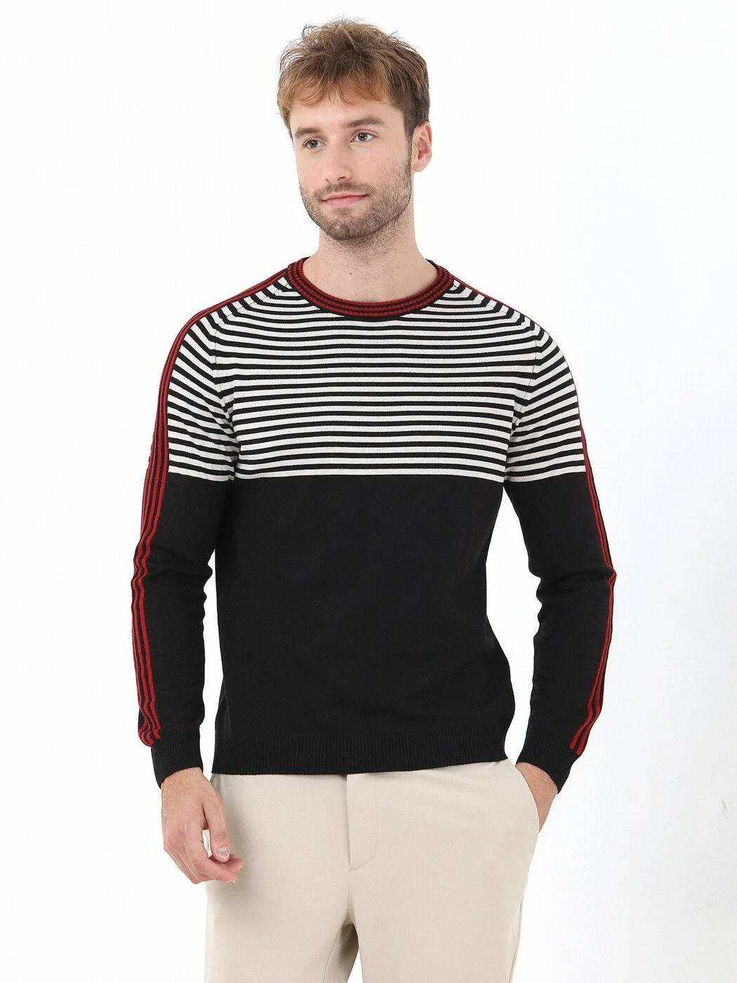 Black Knitwear Sweatshirt - 1