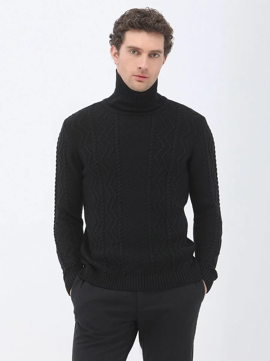 Black Knitwear Sweatshirt - 1