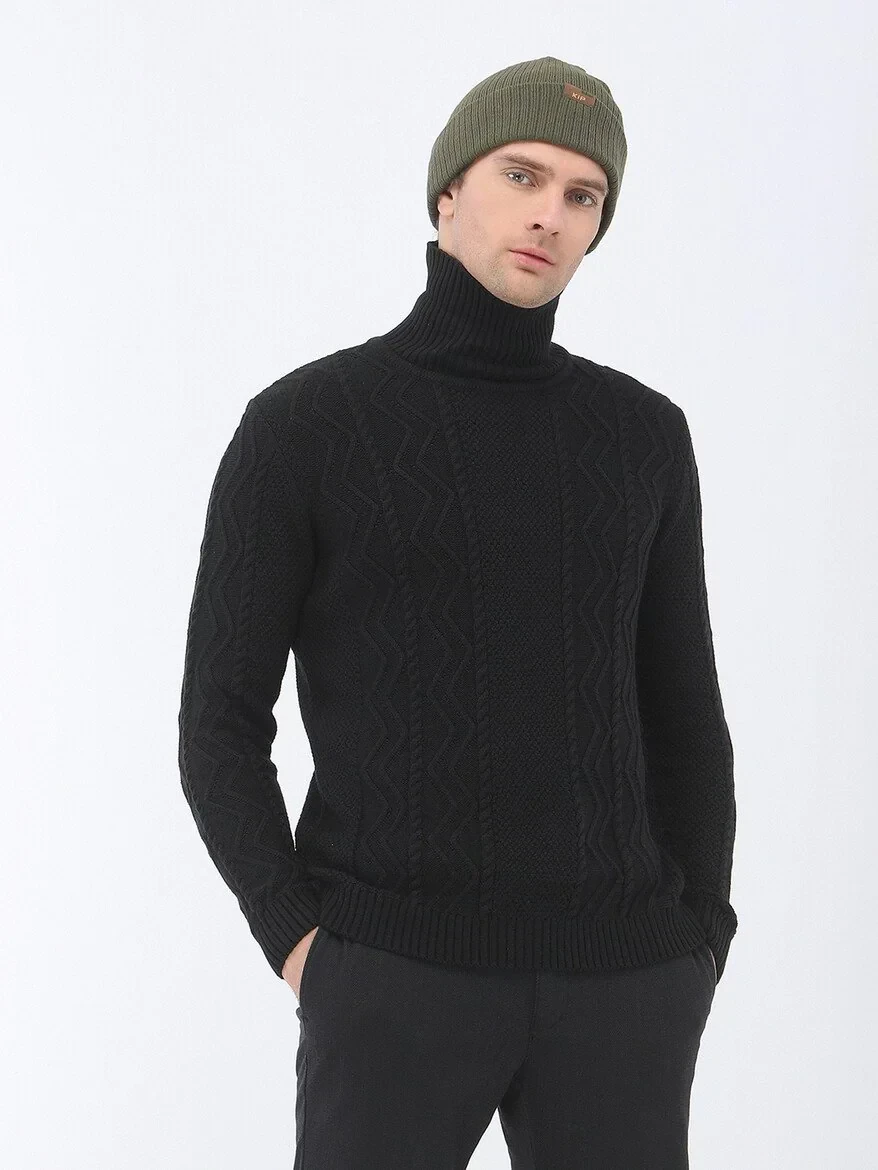 Black Knitwear Sweatshirt - 4